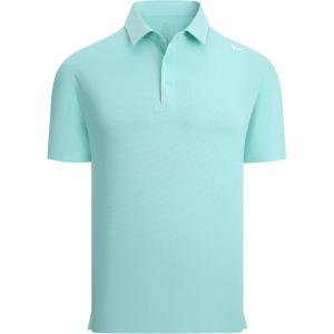 image:imageAlex Vando Mens Golf Shirts Moisture Wicking QuickDry Short Sleeve Performance Dry Fit Active Men Polo ShirtsTurquoise