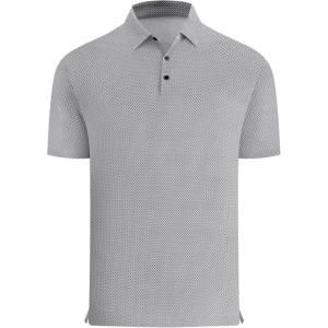 image:imageAlex Vando Mens Printed Golf Shirt Cooling Performance Short Sleeve Stretch Dress Polo Shirts MenBlack Diamond  Dots