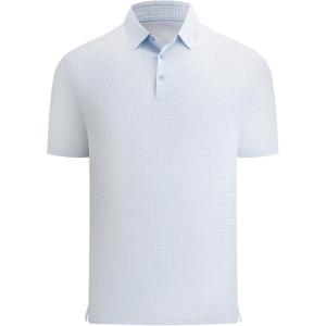 image:imageAlex Vando Mens Printed Golf Shirt Cooling Performance Short Sleeve Stretch Dress Polo Shirts MenBlue Four Dots