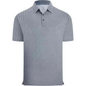 image:imageAlex Vando Mens Printed Golf Shirt Cooling Performance Short Sleeve Stretch Dress Polo Shirts MenNavy White Diamond