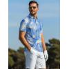 image:imageAlex Vando Mens Golf Shirts Moisture Wicking QuickDry Short Sleeve Casual Print Collared Polo Shirts for MenBluebeigeblur