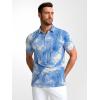 image:imageAlex Vando Mens Golf Shirts Moisture Wicking QuickDry Short Sleeve Casual Print Collared Polo Shirts for MenBluebeigeblur