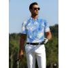 image:imageAlex Vando Mens Golf Shirts Moisture Wicking QuickDry Short Sleeve Casual Print Collared Polo Shirts for MenBluebeigeblur