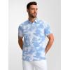 image:imageAlex Vando Mens Golf Shirts Moisture Wicking QuickDry Short Sleeve Casual Print Collared Polo Shirts for MenBluewhitecloud