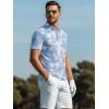 image:imageAlex Vando Mens Golf Shirts Moisture Wicking QuickDry Short Sleeve Casual Print Collared Polo Shirts for MenBluewhitecloud