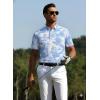 image:imageAlex Vando Mens Golf Shirts Moisture Wicking QuickDry Short Sleeve Casual Print Collared Polo Shirts for MenBluewhitecloud