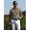 image:imageAlex Vando Mens Golf Shirts Moisture Wicking QuickDry Short Sleeve Casual Print Collared Polo Shirts for MenBrownblackstream