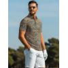 image:imageAlex Vando Mens Golf Shirts Moisture Wicking QuickDry Short Sleeve Casual Print Collared Polo Shirts for MenBrownblackstream