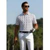 image:imageAlex Vando Mens Golf Shirts Moisture Wicking QuickDry Short Sleeve Casual Print Collared Polo Shirts for MenLightgray