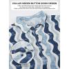 image:imageAlex Vando Mens Golf Shirts Moisture Wicking QuickDry Short Sleeve Casual Print Collared Polo Shirts for MenNavybeigewave