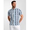 image:imageAlex Vando Mens Golf Shirts Moisture Wicking QuickDry Short Sleeve Casual Print Collared Polo Shirts for MenNavybeigewave