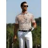 image:imageAlex Vando Mens Golf Shirts Moisture Wicking QuickDry Short Sleeve Casual Print Collared Polo Shirts for MenOrangewhitewave