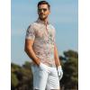 image:imageAlex Vando Mens Golf Shirts Moisture Wicking QuickDry Short Sleeve Casual Print Collared Polo Shirts for MenOrangewhitewave