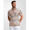 image:imageAlex Vando Mens Golf Shirts Moisture Wicking QuickDry Short Sleeve Casual Print Collared Polo Shirts for MenOrangewhitewave