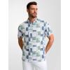 image:imageAlex Vando Mens Golf Shirts Moisture Wicking QuickDry Short Sleeve Casual Print Collared Polo Shirts for MenTealblock