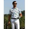 image:imageAlex Vando Mens Golf Shirts Moisture Wicking QuickDry Short Sleeve Casual Print Collared Polo Shirts for MenTealblock