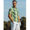 image:imageAlex Vando Mens Golf Shirts Moisture Wicking QuickDry Short Sleeve Casual Print Collared Polo Shirts for MenYellowgreeniridescent