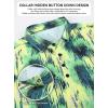image:imageAlex Vando Mens Golf Shirts Moisture Wicking QuickDry Short Sleeve Casual Print Collared Polo Shirts for MenYellowgreeniridescent