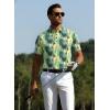 image:imageAlex Vando Mens Golf Shirts Moisture Wicking QuickDry Short Sleeve Casual Print Collared Polo Shirts for MenYellowgreeniridescent
