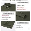 image:imageAlex Vando Mens Oversized Dress Shirts Solid Color Long Sleeve Silky Cotton Boxy Casual ShirtArmy