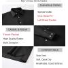 image:imageAlex Vando Mens Oversized Dress Shirts Solid Color Long Sleeve Silky Cotton Boxy Casual ShirtBlack