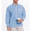 image:imageAlex Vando Mens Oversized Dress Shirts Solid Color Long Sleeve Silky Cotton Boxy Casual ShirtBlue