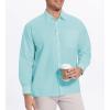 image:imageAlex Vando Mens Oversized Dress Shirts Solid Color Long Sleeve Silky Cotton Boxy Casual ShirtMint