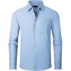 image:imageAlex Vando Mens Oversized Dress Shirts Solid Color Long Sleeve Silky Cotton Boxy Casual ShirtBlue