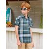 image:imageAlex Vando Boys Button Down Shirts Short Sleeve Wrinkle Free 4Way Stretch Print Casual Shirt29 DustyblueWhite