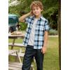 image:imageAlex Vando Boys Button Down Shirts Short Sleeve Wrinkle Free 4Way Stretch Print Casual ShirtNavy White