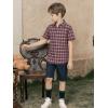 image:imageAlex Vando Boys Button Down Shirts Short Sleeve Wrinkle Free 4Way Stretch Print Casual ShirtRedBlack