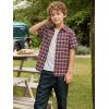 image:imageAlex Vando Boys Button Down Shirts Short Sleeve Wrinkle Free 4Way Stretch Print Casual ShirtRedBlack