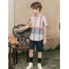 image:imageAlex Vando Boys Button Down Shirts Short Sleeve Wrinkle Free 4Way Stretch Print Casual ShirtRedGrey
