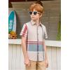 image:imageAlex Vando Boys Button Down Shirts Short Sleeve Wrinkle Free 4Way Stretch Print Casual ShirtRedGrey