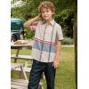 image:imageAlex Vando Boys Button Down Shirts Short Sleeve Wrinkle Free 4Way Stretch Print Casual ShirtRedGrey