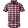 image:imageAlex Vando Boys Button Down Shirts Short Sleeve Wrinkle Free 4Way Stretch Print Casual ShirtRedBlack