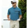 image:imageAlex Vando Mens Golf Shirt Moisture Wicking QuickDry Short Sleeve Casual Polo Shirts for MenTeal Pique