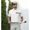 image:imageAlex Vando Mens Golf Shirt Moisture Wicking QuickDry Short Sleeve Casual Polo Shirts for MenWhite Pique