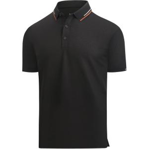 image:imageAlex Vando Mens Golf Shirt Moisture Wicking QuickDry Short Sleeve Casual Polo Shirts for MenBlack 188