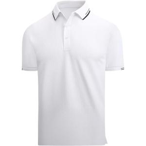 image:imageAlex Vando Mens Golf Shirt Moisture Wicking QuickDry Short Sleeve Casual Polo Shirts for MenWhite 188