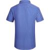 image:imageAlex Vando Mens Button Down Shirts Wrinkle Free 4Way Stretch Short Sleeve Business Casual ShirtBlue Stripe