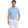 image:imageAlex Vando Mens Golf Shirts Moisture Wicking QuickDry Short Sleeve Print Performance Polo Shirts for MenBluedotwhite