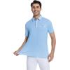 image:imageAlex Vando Mens Golf Shirts Moisture Wicking QuickDry Short Sleeve Print Performance Polo Shirts for MenBluedotwhite