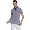 image:imageAlex Vando Mens Golf Shirts Moisture Wicking QuickDry Short Sleeve Print Performance Polo Shirts for MenNavycircles