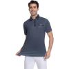 image:imageAlex Vando Mens Golf Shirts Moisture Wicking QuickDry Short Sleeve Print Performance Polo Shirts for MenNavygeometry