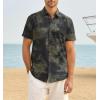 image:imageAlex Vando Mens Linen Blend Short Sleeve Shirt Vintage Printed Beach Button Down Resort Vacation Casual Shirts
