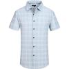 image:imageAlex Vando Mens Button Down Shirts Wrinkle Free 4Way Stretch Short Sleeve Business Casual ShirtBlue Square