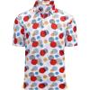 image:imageAlex Vando Mens Hawaiian Golf Shirt Moisture Wicking Digital Print Golf Shirts for Men90 Red Circle