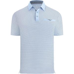image:imageAlex Vando Mens Golf Shirts Moisture Wicking QuickDry Short Sleeve Print Performance Polo Shirts for MenBlueoval
