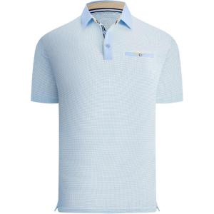 image:imageAlex Vando Mens Golf Shirts Moisture Wicking QuickDry Short Sleeve Print Performance Polo Shirts for MenLightbluedot